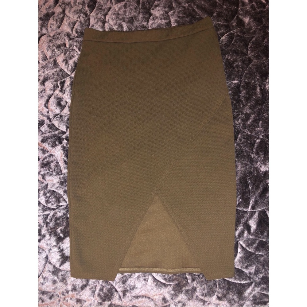 Olive green skirt